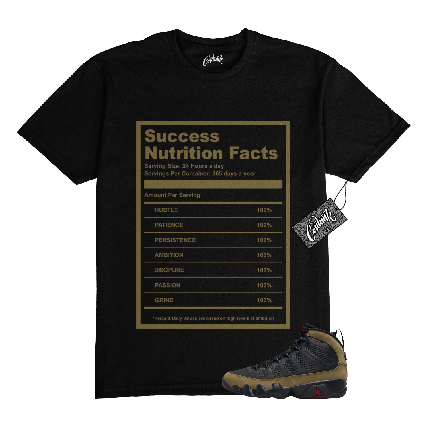 9 Olive 2024 True Red Black Light Military T Shirt to Match SUCCESS Jordan
