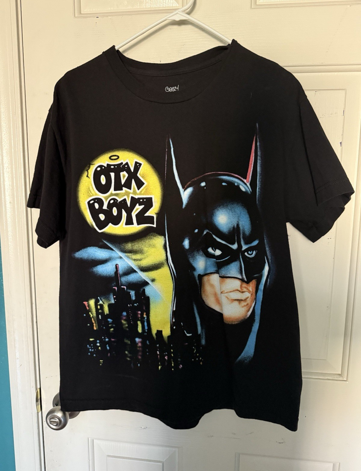 Ohgeesy Batman Black Graphic Print Crew Neck Short Sleeve Tee Men’s L