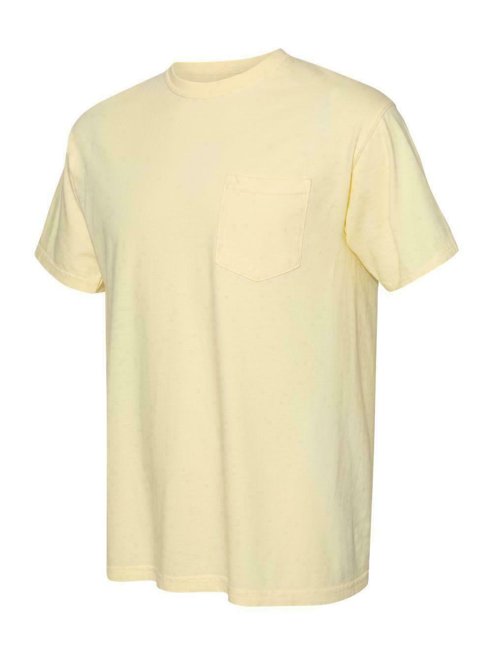COMFORT COLORS 6030 Adult Pocket Tee – 3 First Quality Shirts – Assorted Colors