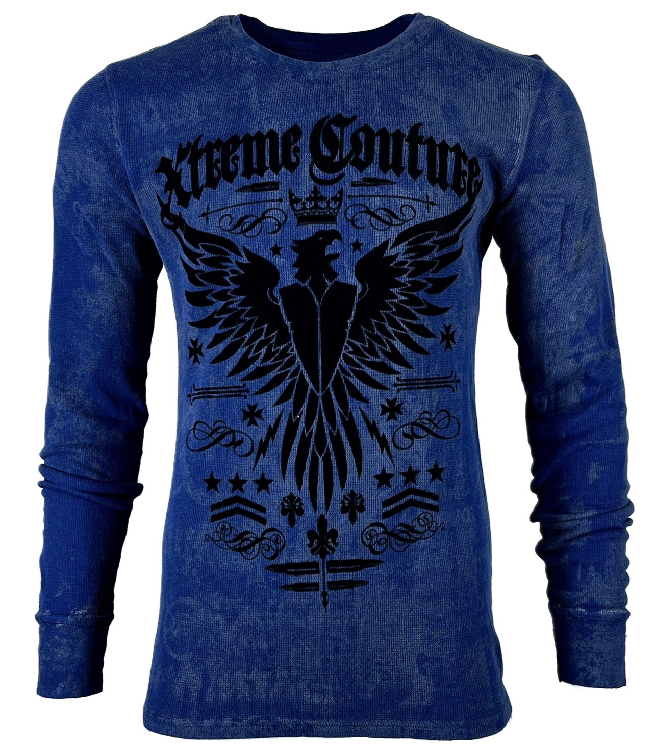 Xtreme Couture by Affliction Men’s Thermal Shirt INTENSITY Biker MMA Navy.