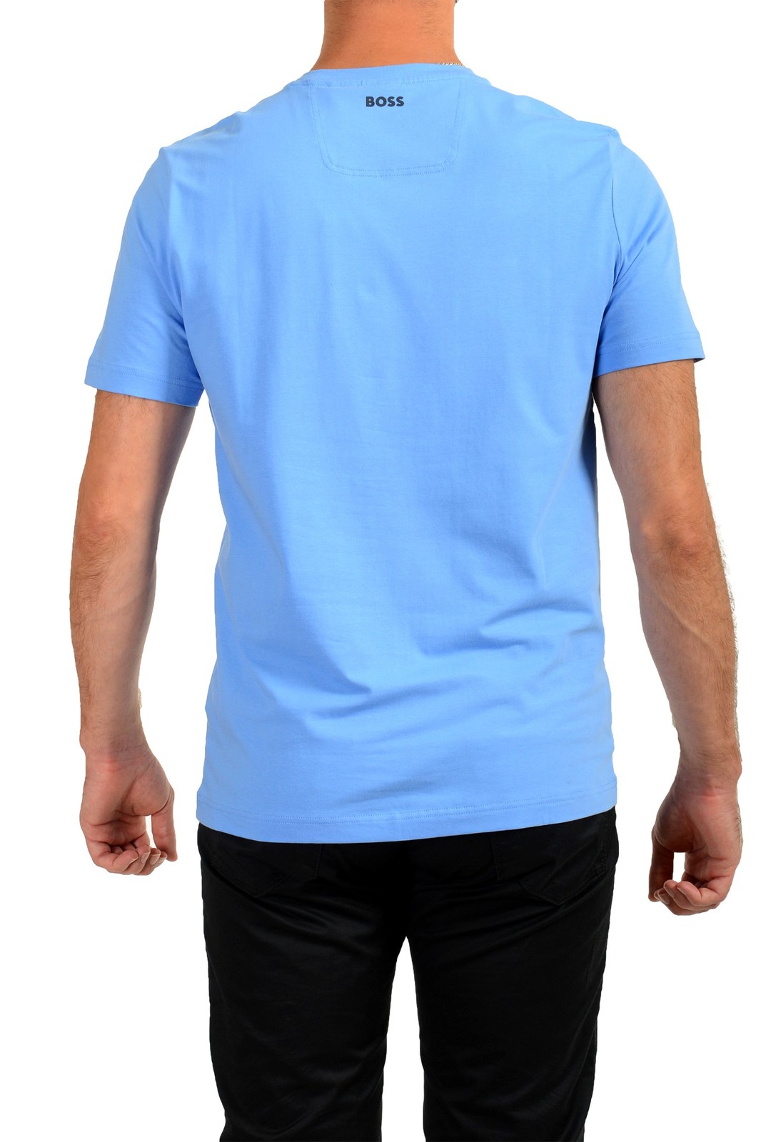 Hugo Boss Men’s “Tee 4_99” Blue Logo Print Short Sleeve T-Shirt US 2XL IT 56