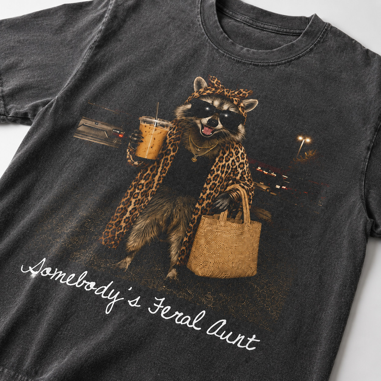 Somebody’s Feral Aunt Funny Raccoon Trash Panda Shirt
