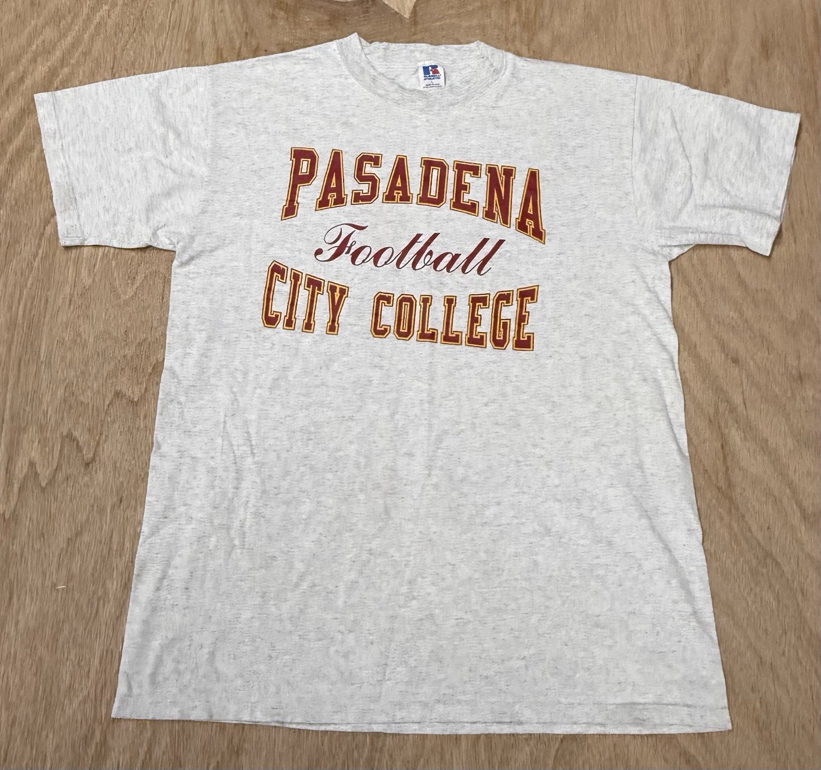 Vtg Pasadena City College PCC Football T Shirt L Russell Athletic USA