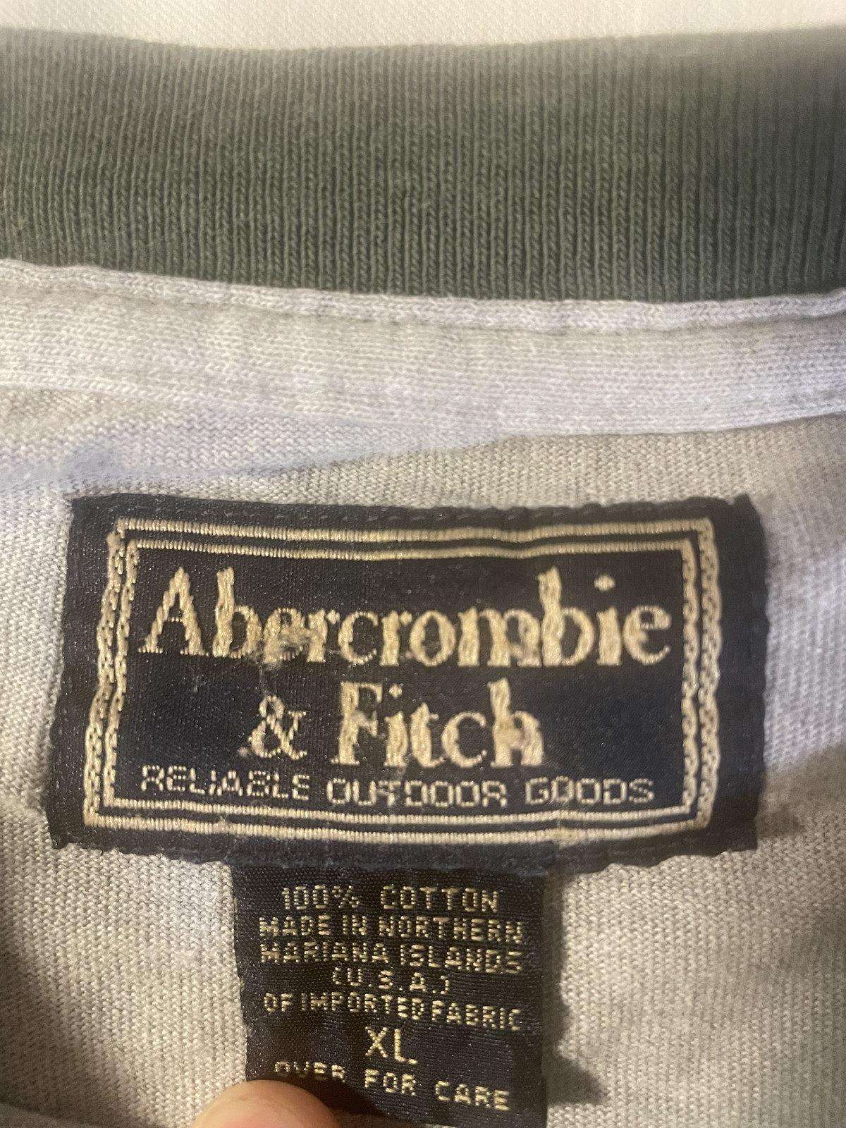 Vintage Y2K Abercrombie & Fitch Ringer T Shirt Mens XL Gray Indian Head Logo USA