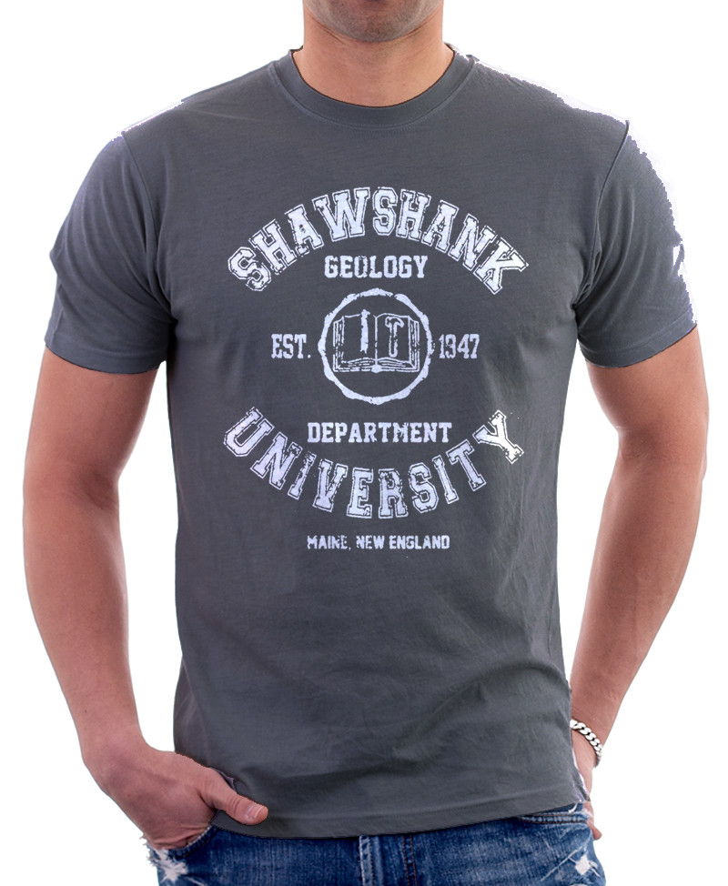 Shawshank University Redemption Geology department grey t-shirt OZ9829