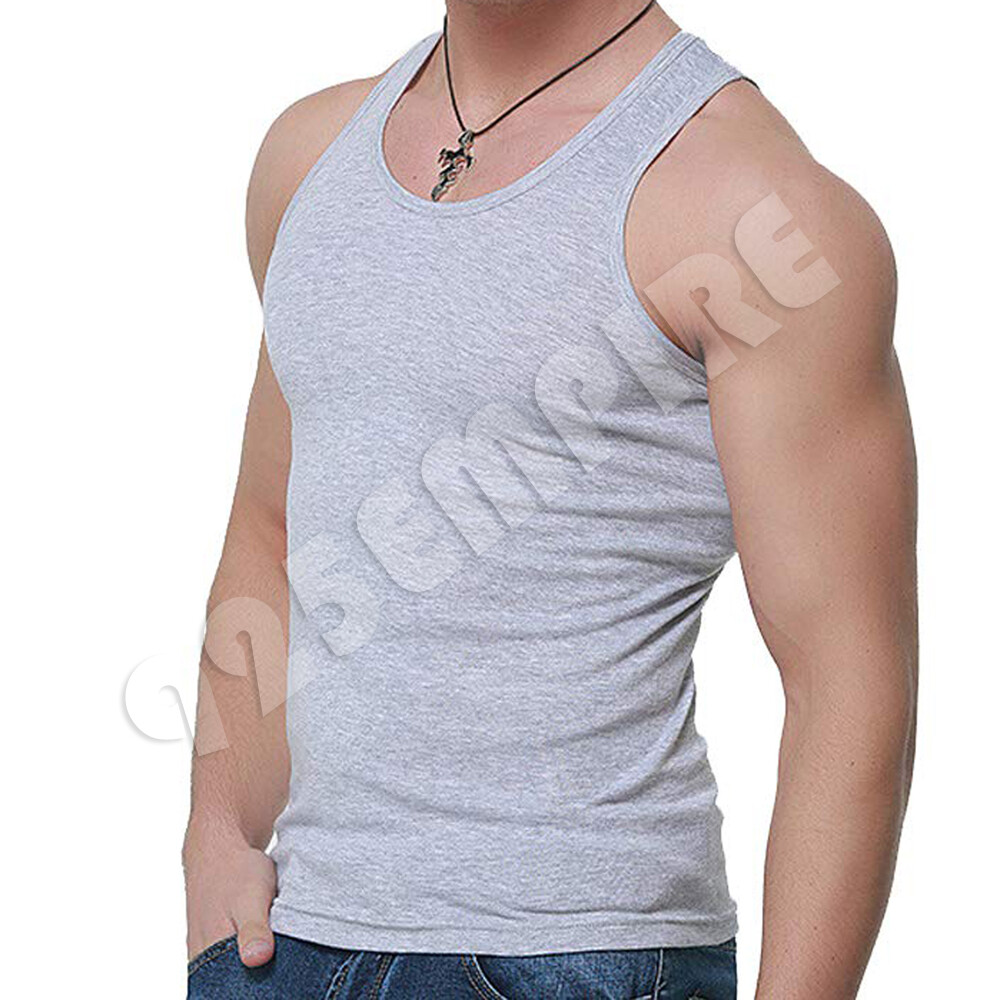 6 Pack Men Tank Top Black/White/Grey 100% Cotton Undershirt Ribbed A-Shirt