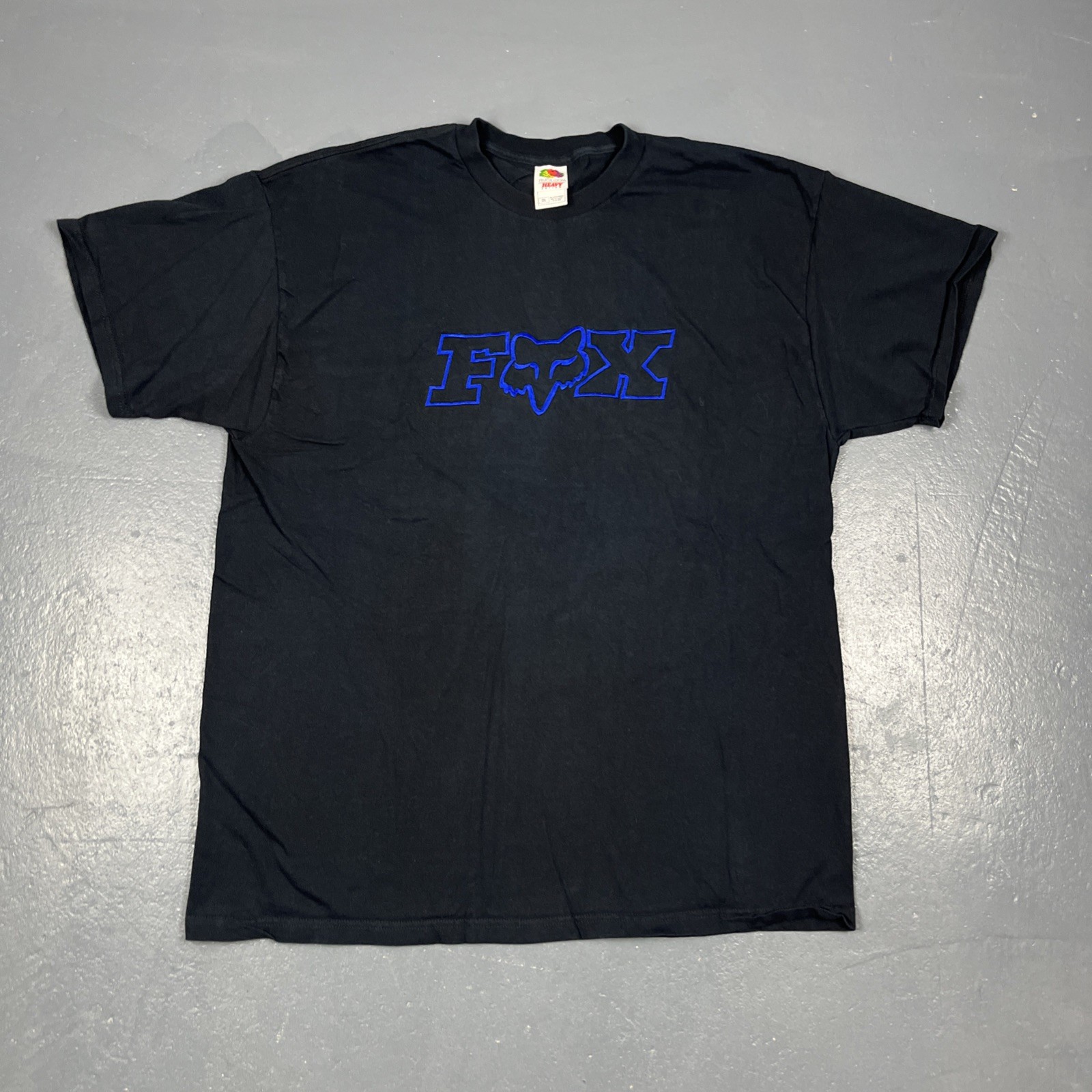 Vintage Y2K FOX Racing Embroidered Tshirt Black 2XL XXL VTG