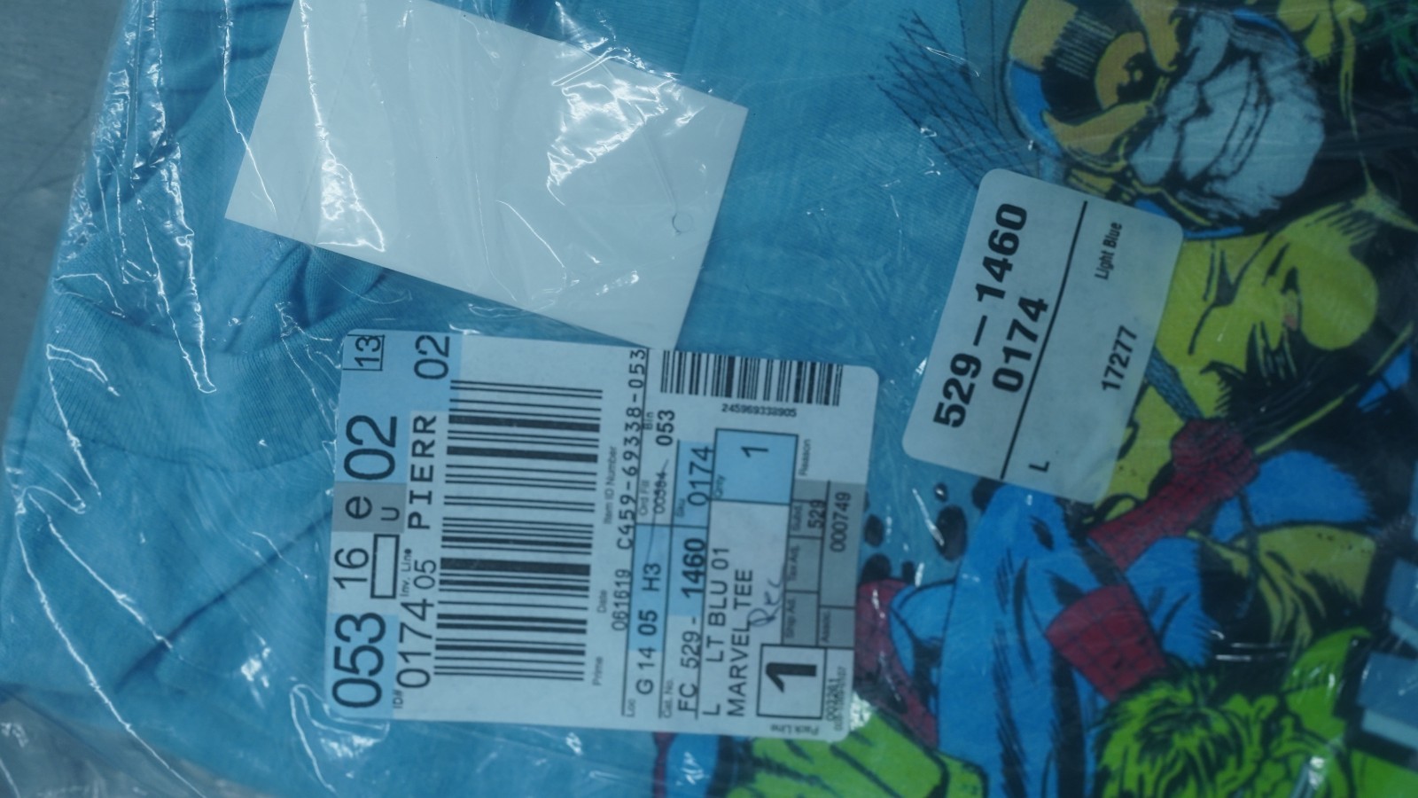 MARVEL OFFICIAL CHARACTERS AVENGERS THANOS T-SHIRT LIGHT BLUE SIZE LARGE SEALED