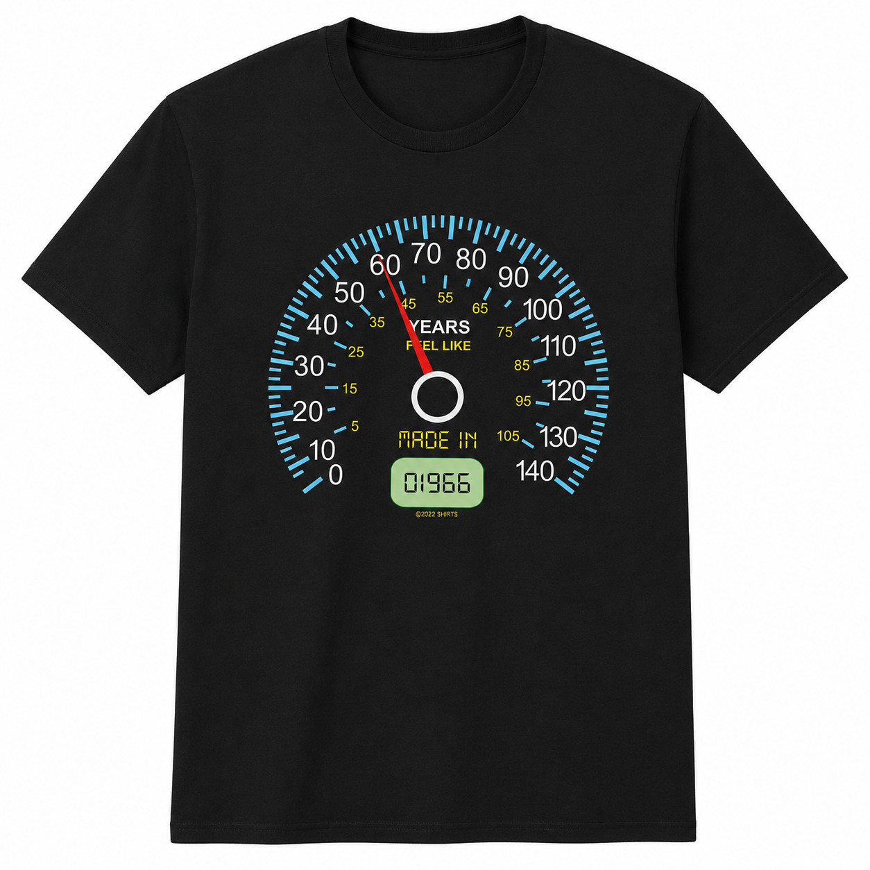 Vintage 1966 60th Birthday Shirt Speedometer Graphic Tee Gift