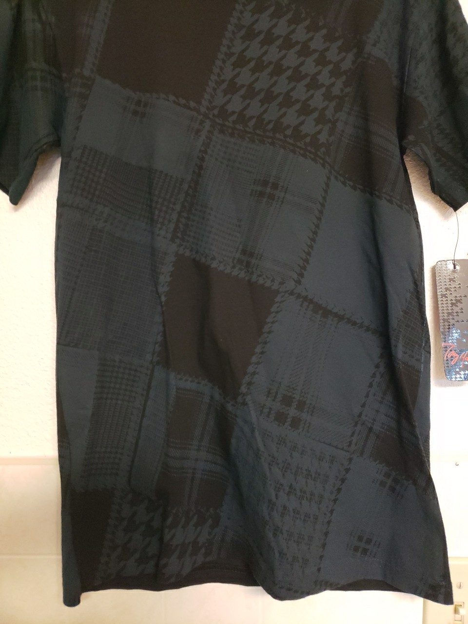 Tony Hawk T-Shirt Sm Navy Black Graphic Skater Streetwear All Over Print Plaid