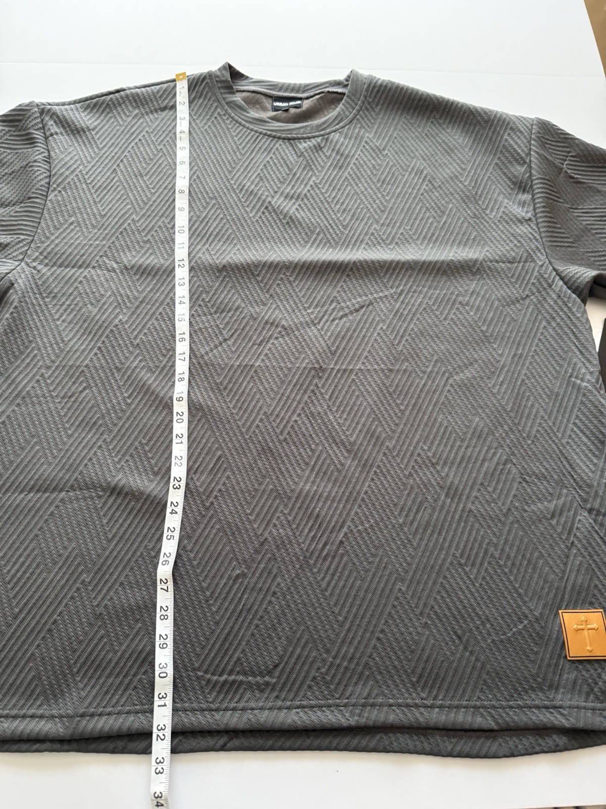 Urban Edge Men’s Geometric Textured T Shirt Gray 3XL NWT Streetwear