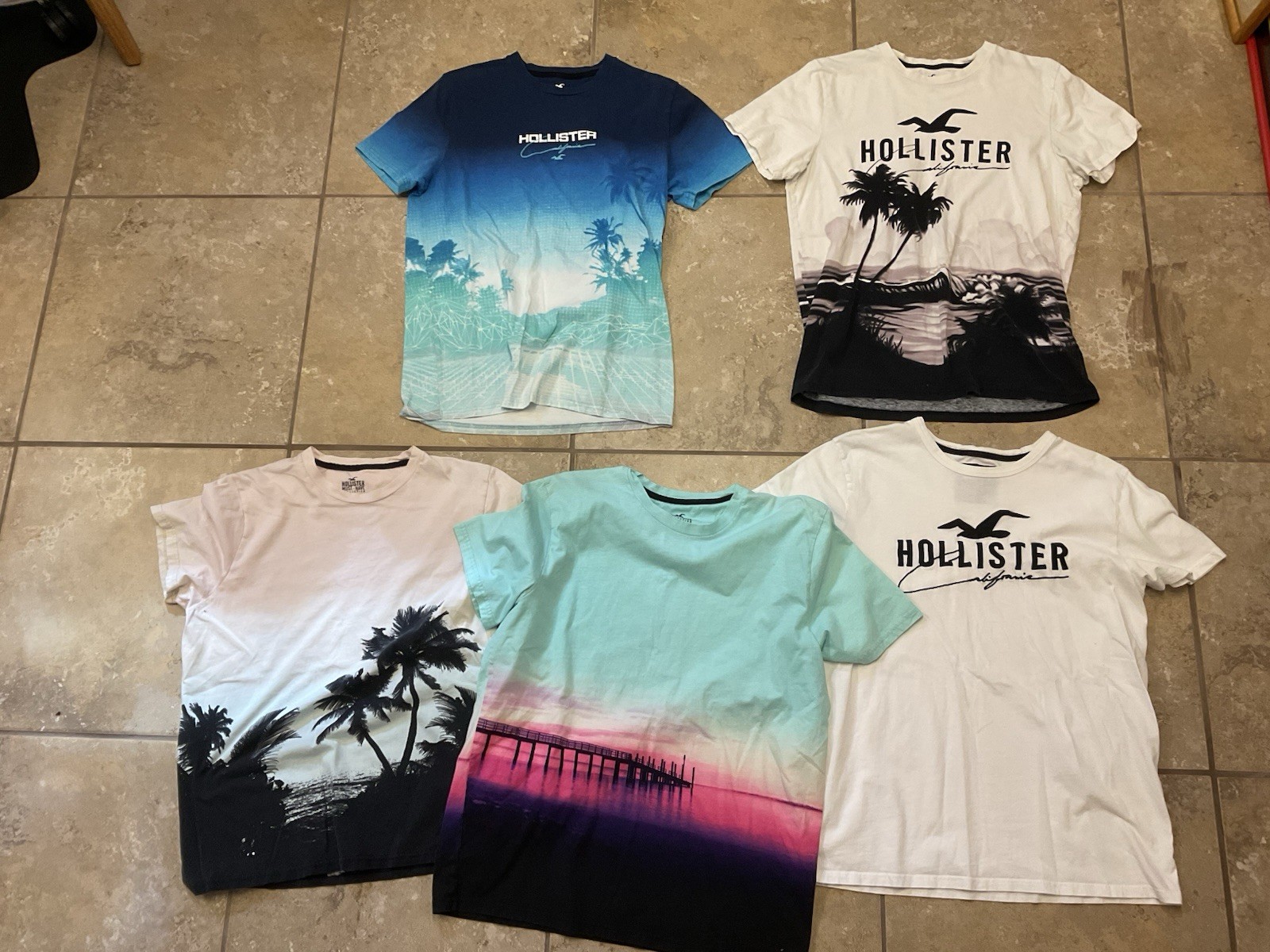 Hollister Must-Have Collection Large Cotton Shirt Lot Of 5 AOP
