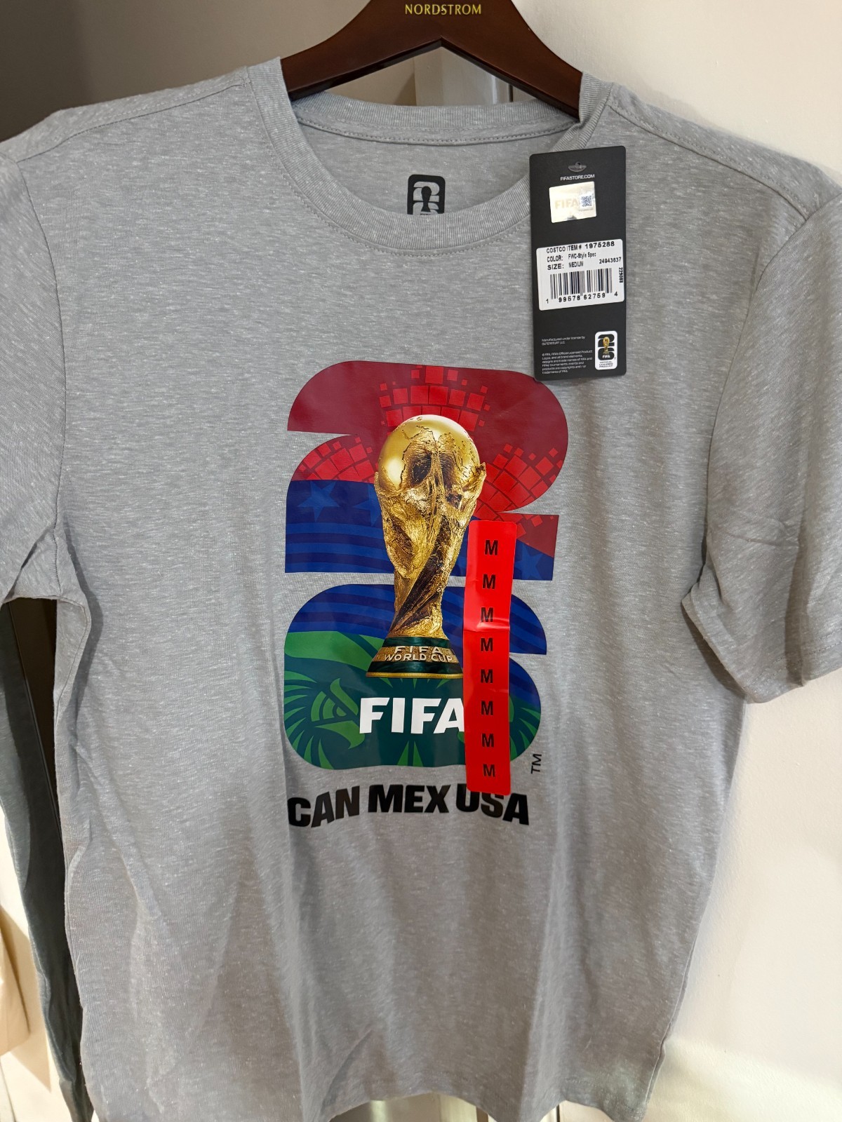 FIFA Official Licensed World Cup T Shirt MED Gray BRAND NEW WITH TAGS!!!!!