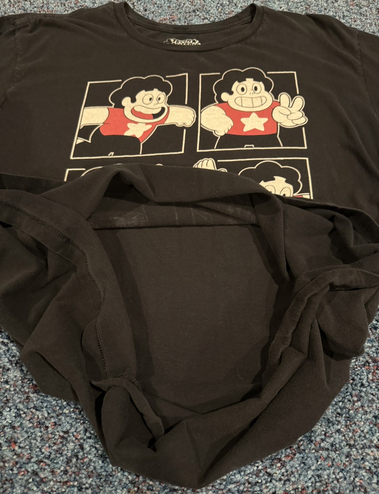Steven Universe 4 Poses In Boxes Men’s T-Shirt Black Size XL (X-Large) Hot Topic