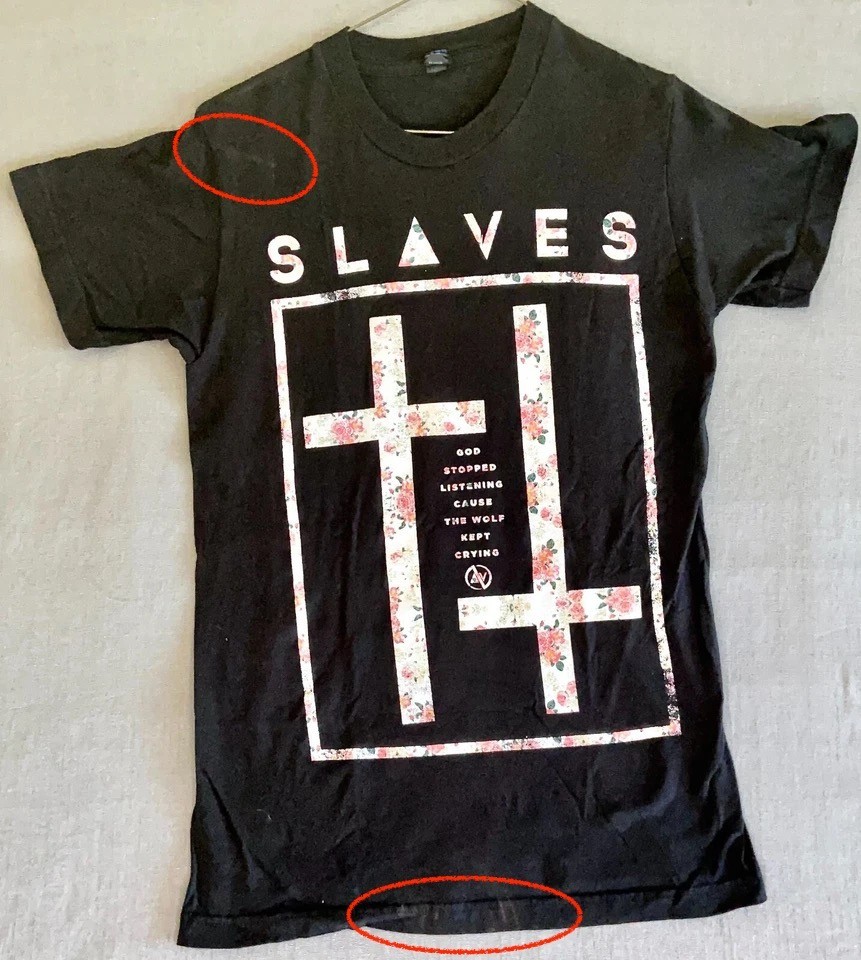 Slaves The Fire Down Below 2014 T Shirt Goth Mens Small VTG Concert T Shirt