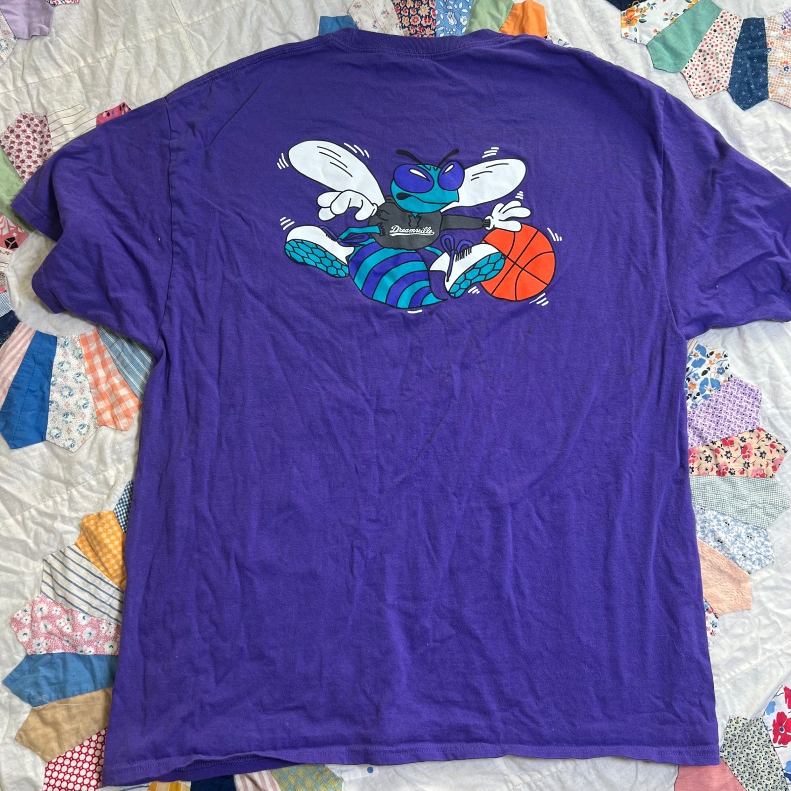 Dreamville Records Purple Graphic T-Shirt XL J Cole Basketball Hornet Hanes