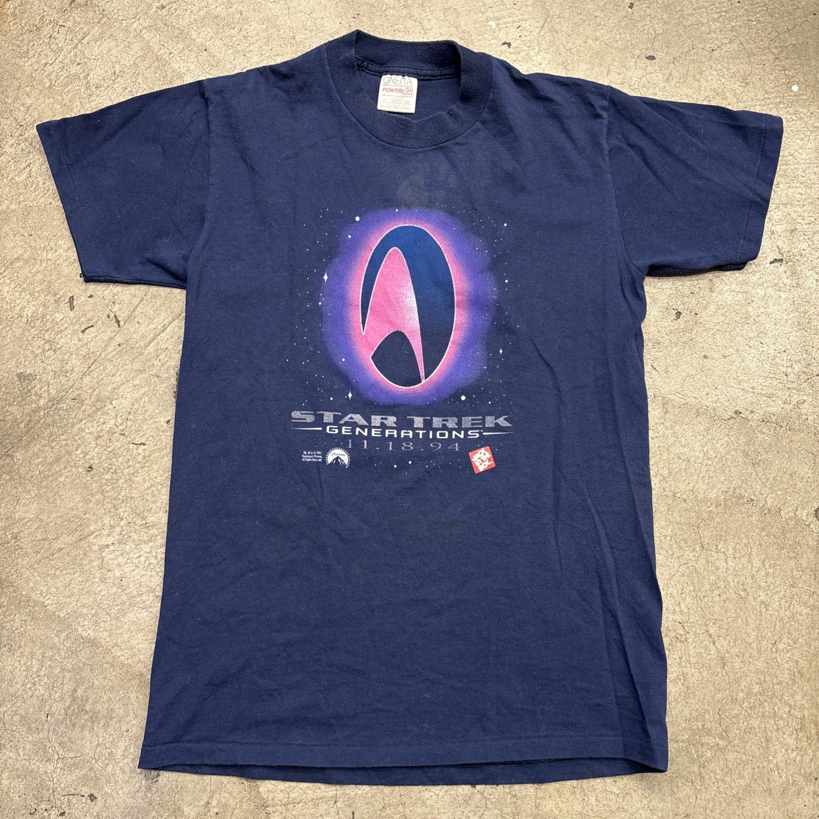 🔥Vintage 1994 Star Trek Generations Jack In The Box T-Shirt Size M 19×27