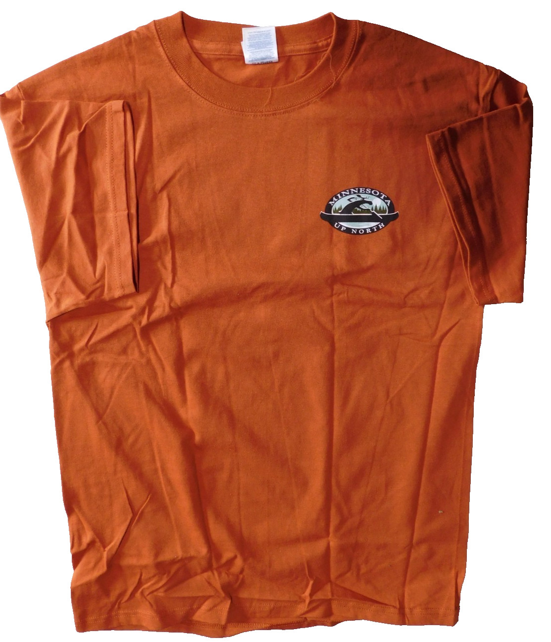 Minnesota T-shirt Up North Moose Canoe 36″ Chest NOS USA Screen Print USA Fabric