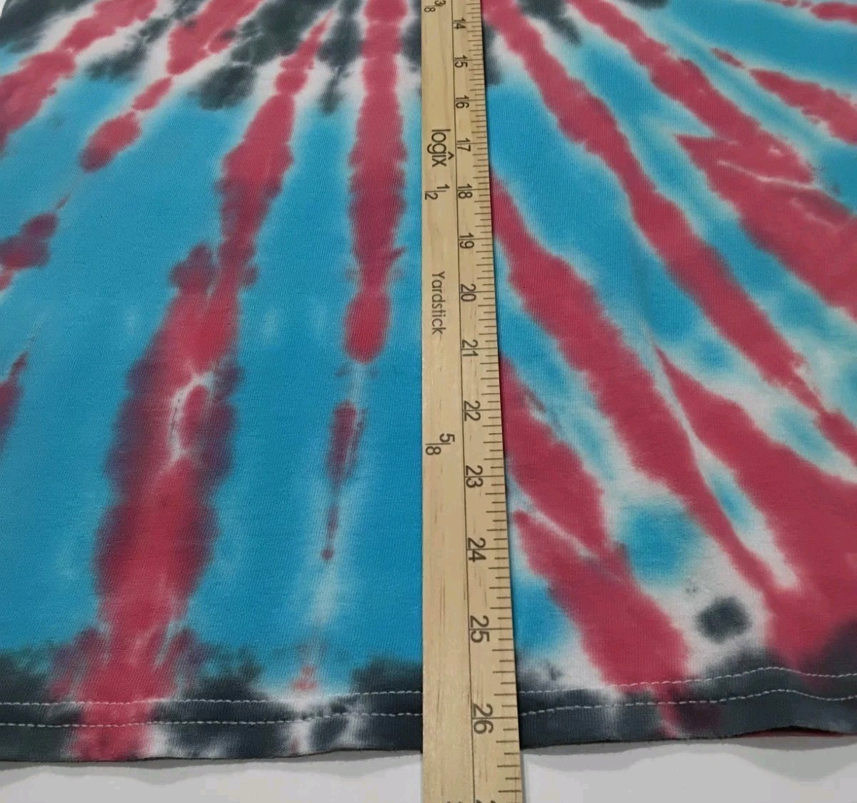 New Tie Dye Men’s T-Shirt Red Blue Adult Small Multicolor Summer Spider