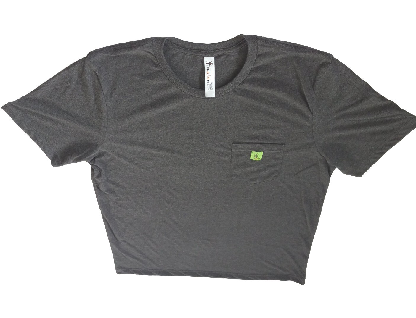 Humants Men’s Large Workwear /Outdoor Jersey Pocket Tee Dark Gray heather Cotton
