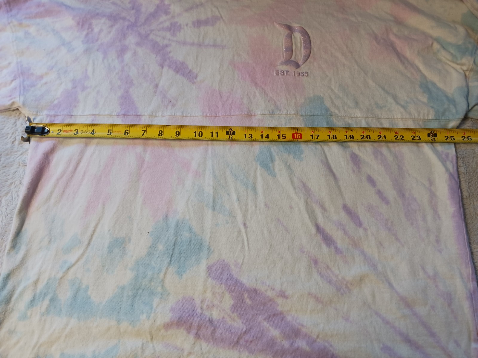 Disneyland Spirit Jersey T Shirt Adult XL Long Sleeve Pastel Pink/Purple Glitter
