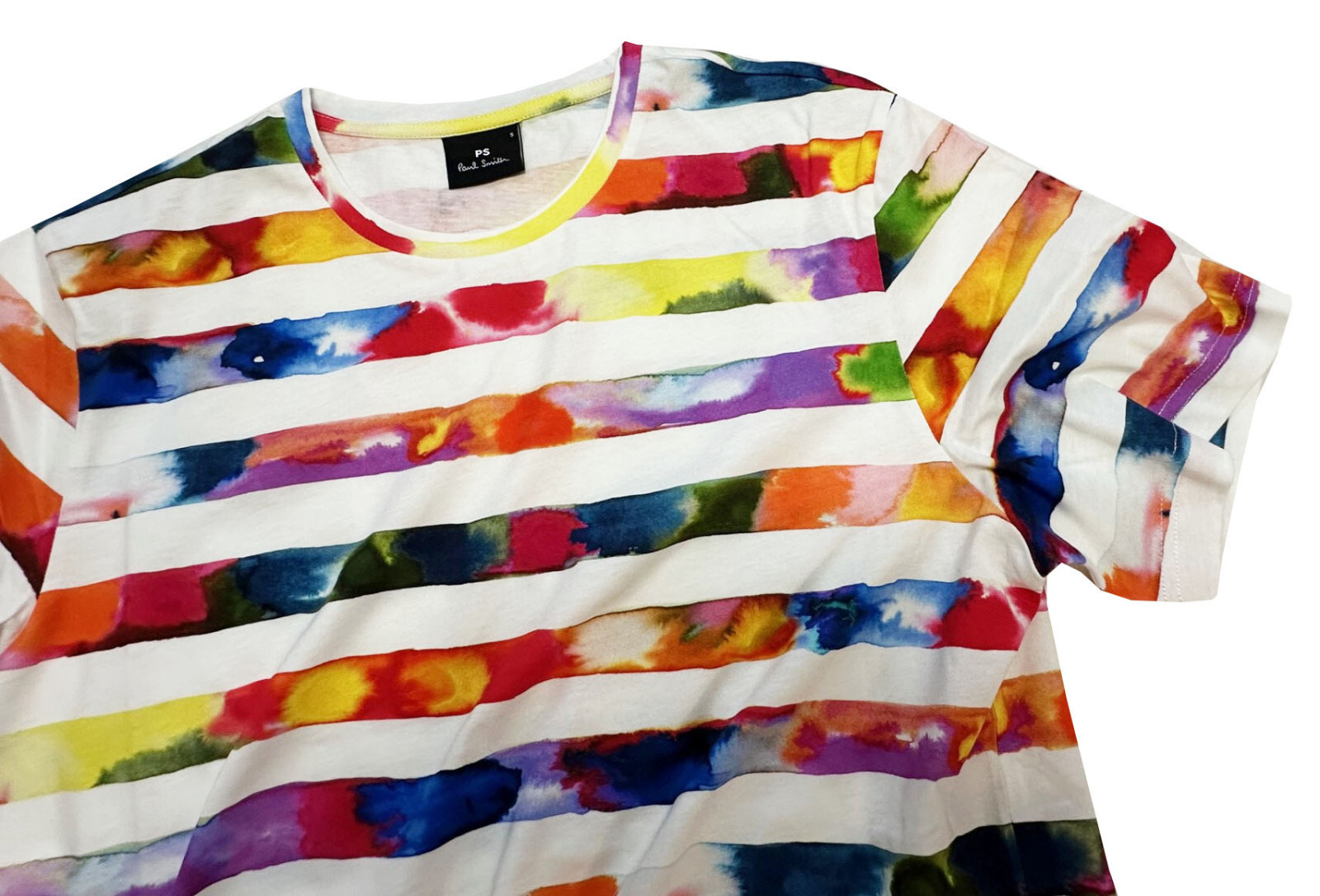 PAUL SMITH 100% COTTON MULTICOLOURED T-SHIRT / TOP BRAND NEW TAGS RARE SZ-S