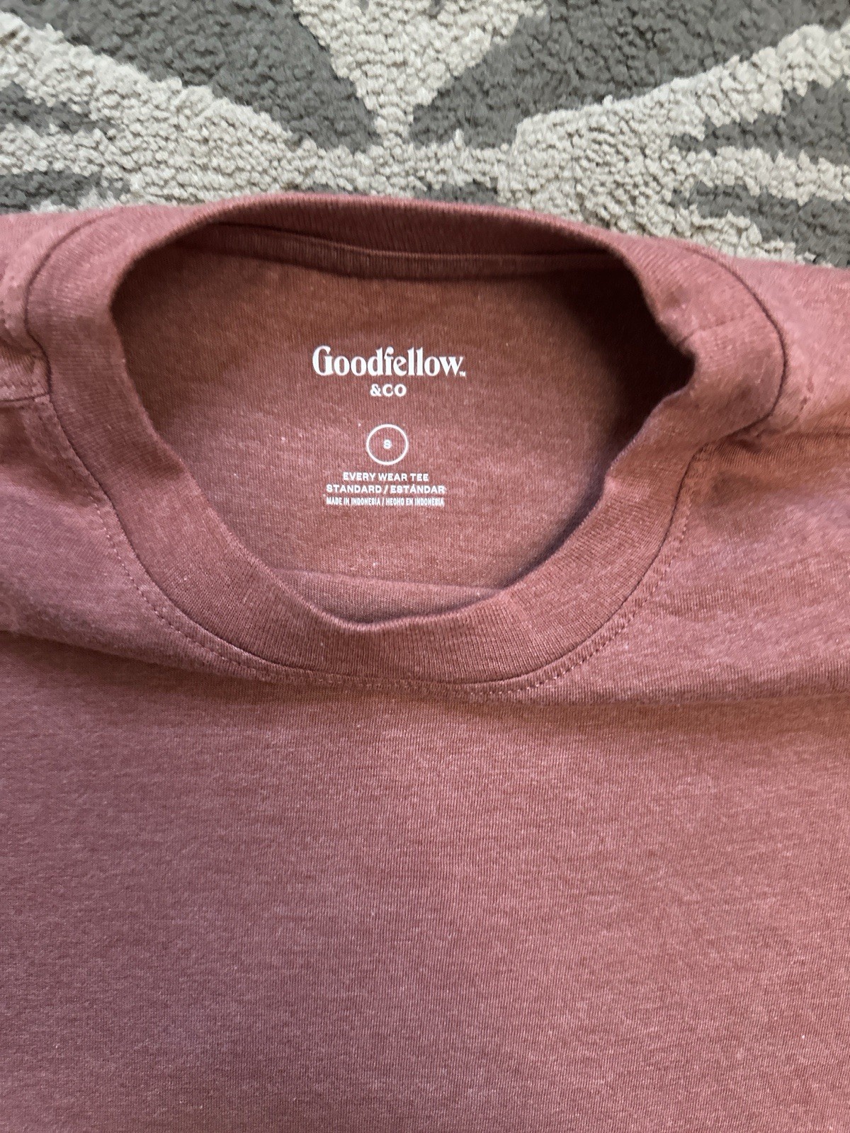 Goodfellow & Co Every Wear Tee Men’s Pink Standard Fit Crew Neck Size S
