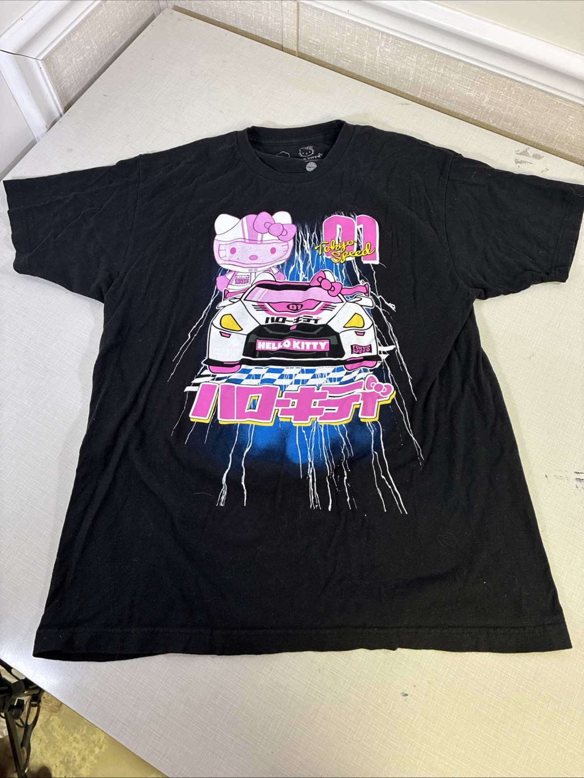 Small Hello Kitty – Adult Tokyo Speed #01 Japan Car Racing Black T-Shirt Large