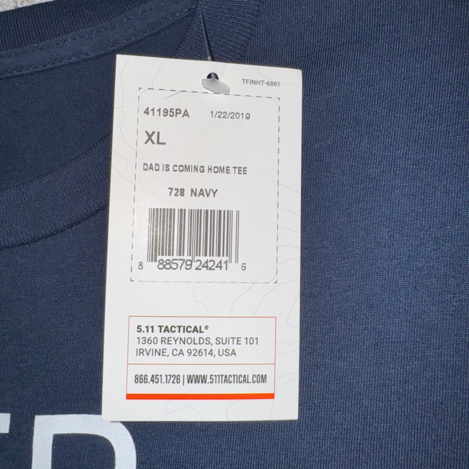 5.11 Tactical Navy Keep Calm Coming Home Dad Cotton Tee Shirt Mens XL NEW
