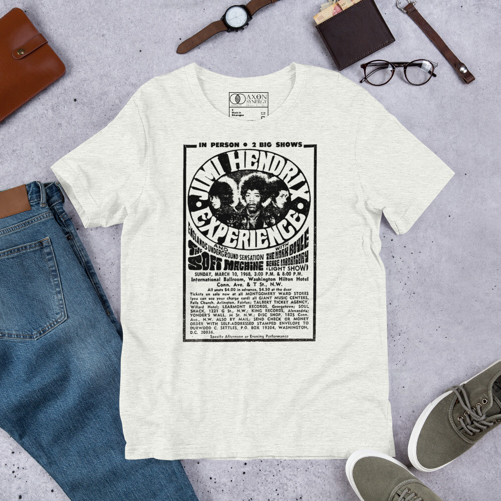 Unisex Graphic Jimi Hendrix Rock Concert t-shirt