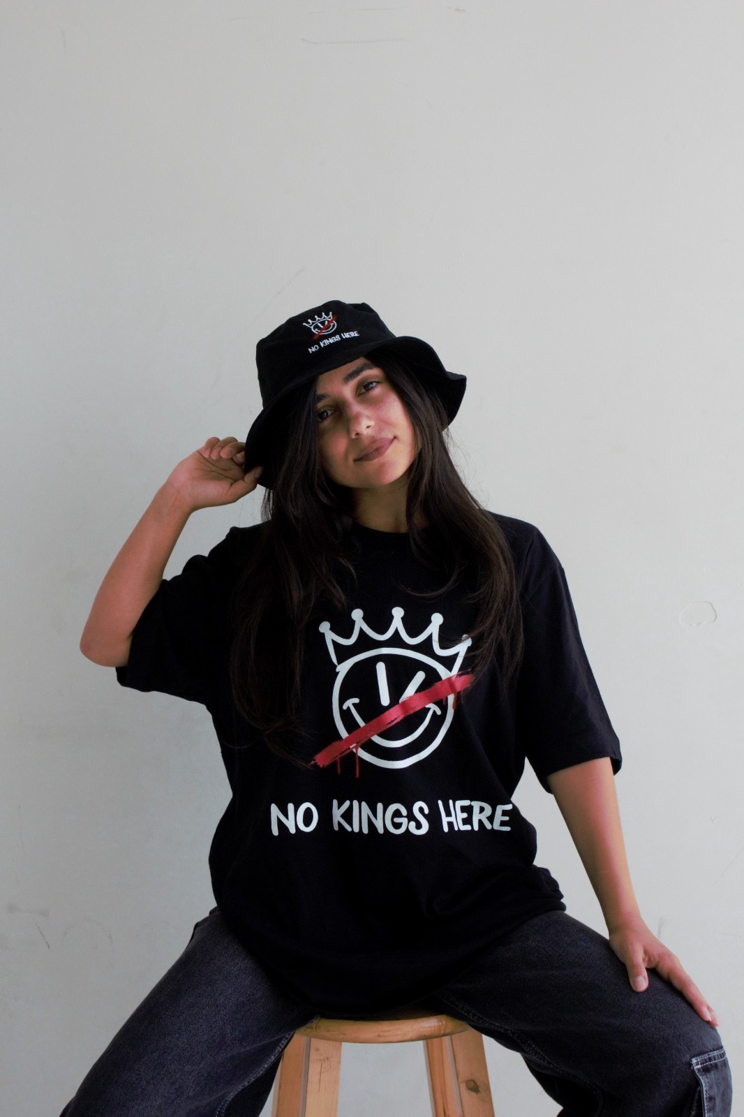 No Kings Here Registered TM Face Design Black Tee T-Shirt NWT XS S M L XL 2XL