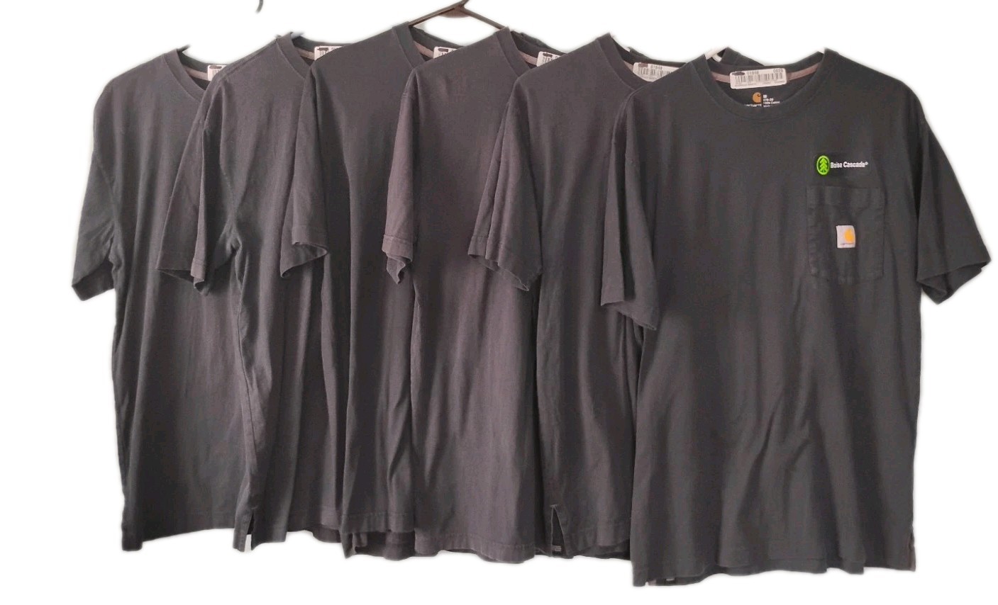 Lot Of 6 Carhartt Mens Medium BluePocket Crewneck T- Shirt Work Uniform Rental