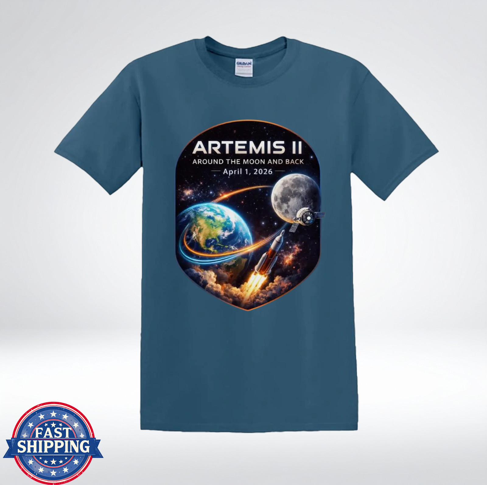 NASA Artemis II Around The Moon And Back 2026 Space Mission T-Shirt