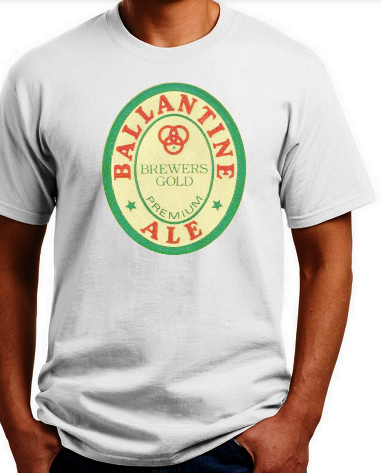 Ballantine Ale T-shirt Vintage logo Heavy Cotton. Size S-3X Short & Long Sleeve