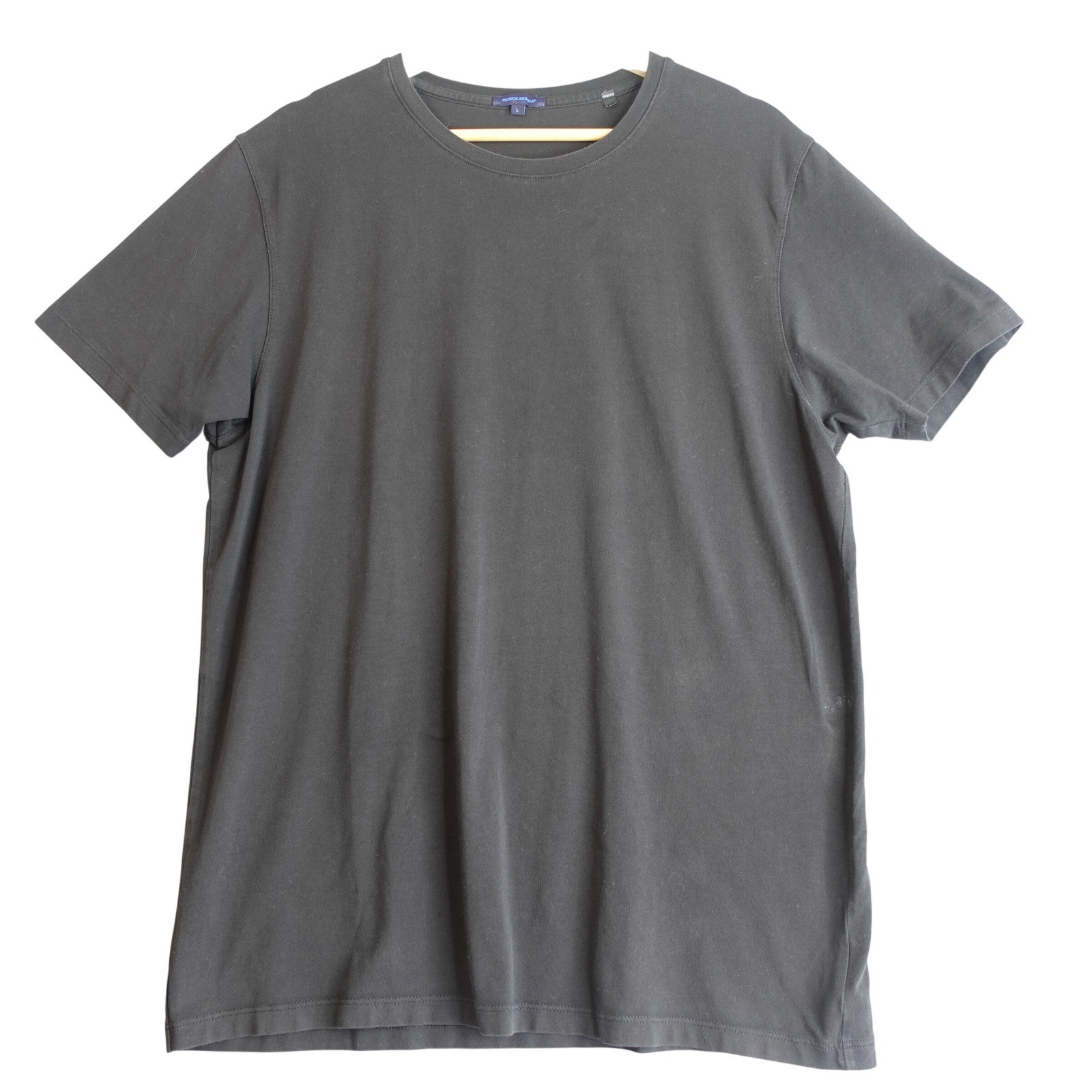Patrick Assaraf Mens Black Pima Cotton Spandex Short Sleeve Crew Neck T-Shirt L
