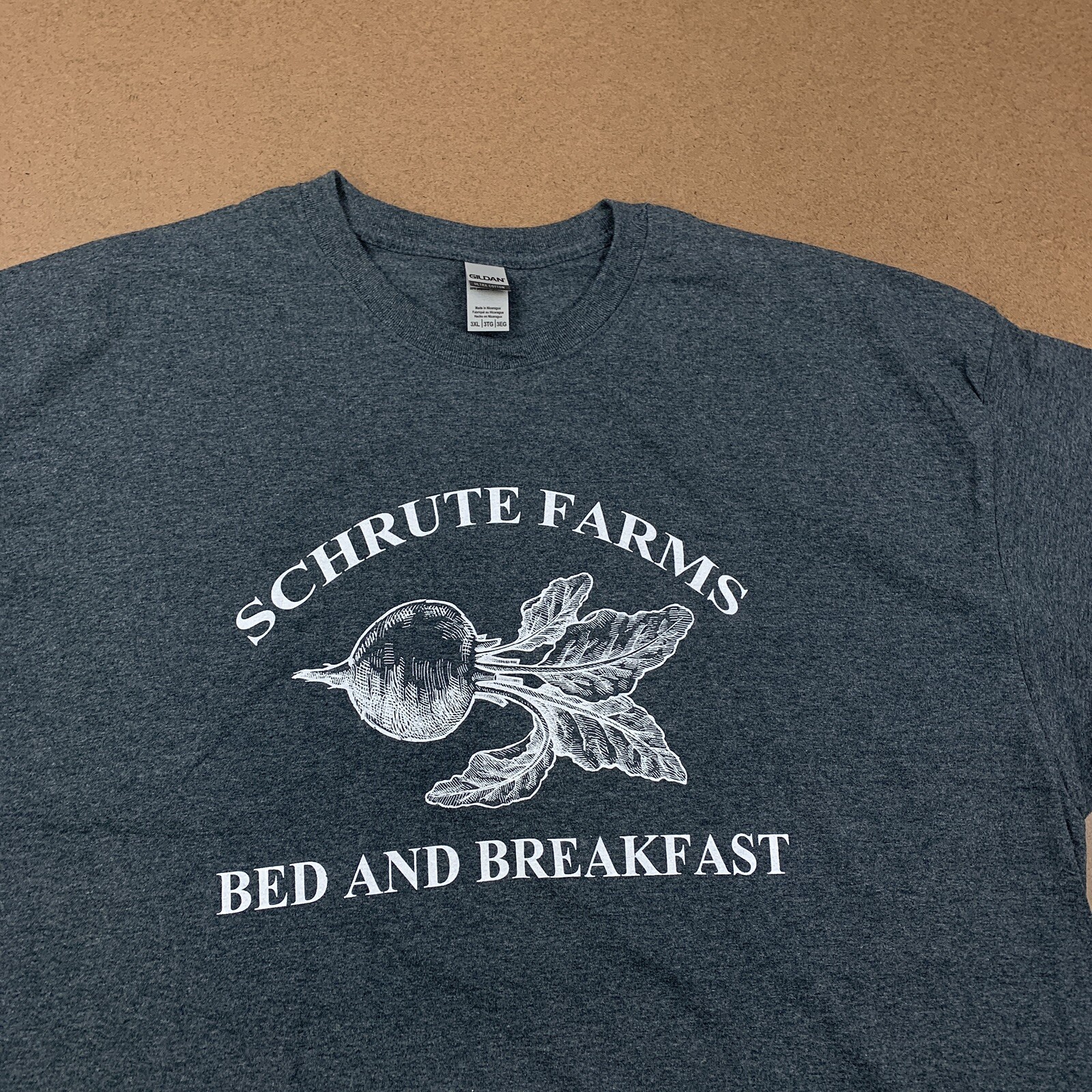 Schrute Farms Men’s Size 3XL Gray The Office Dwight Funny Farming Beets T-Shirt