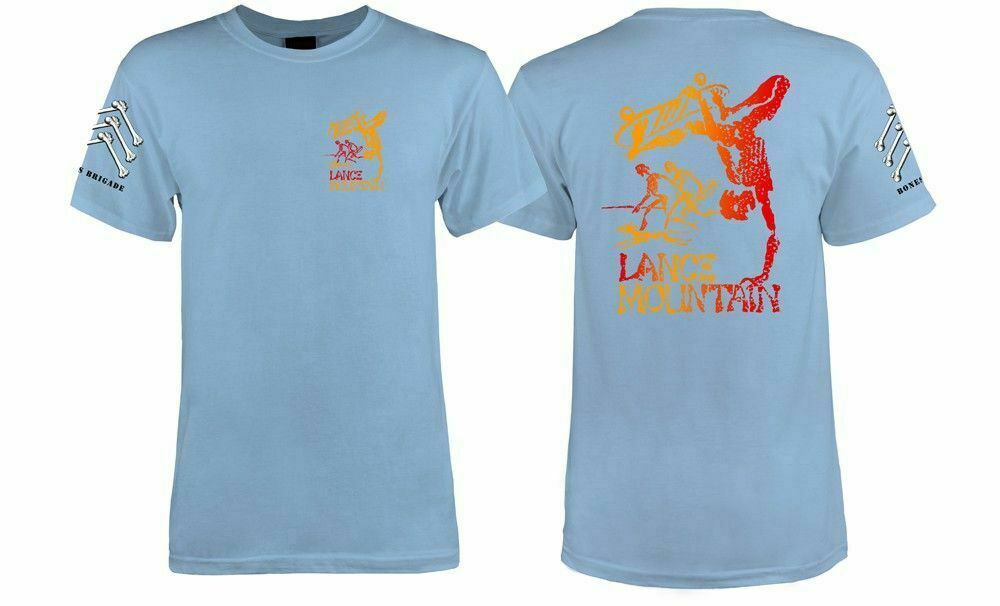 Powell Peralta BONES BRIGADE Lance Mountain FUTURE PRIMITIVE T Shirt LIGHT BLUE