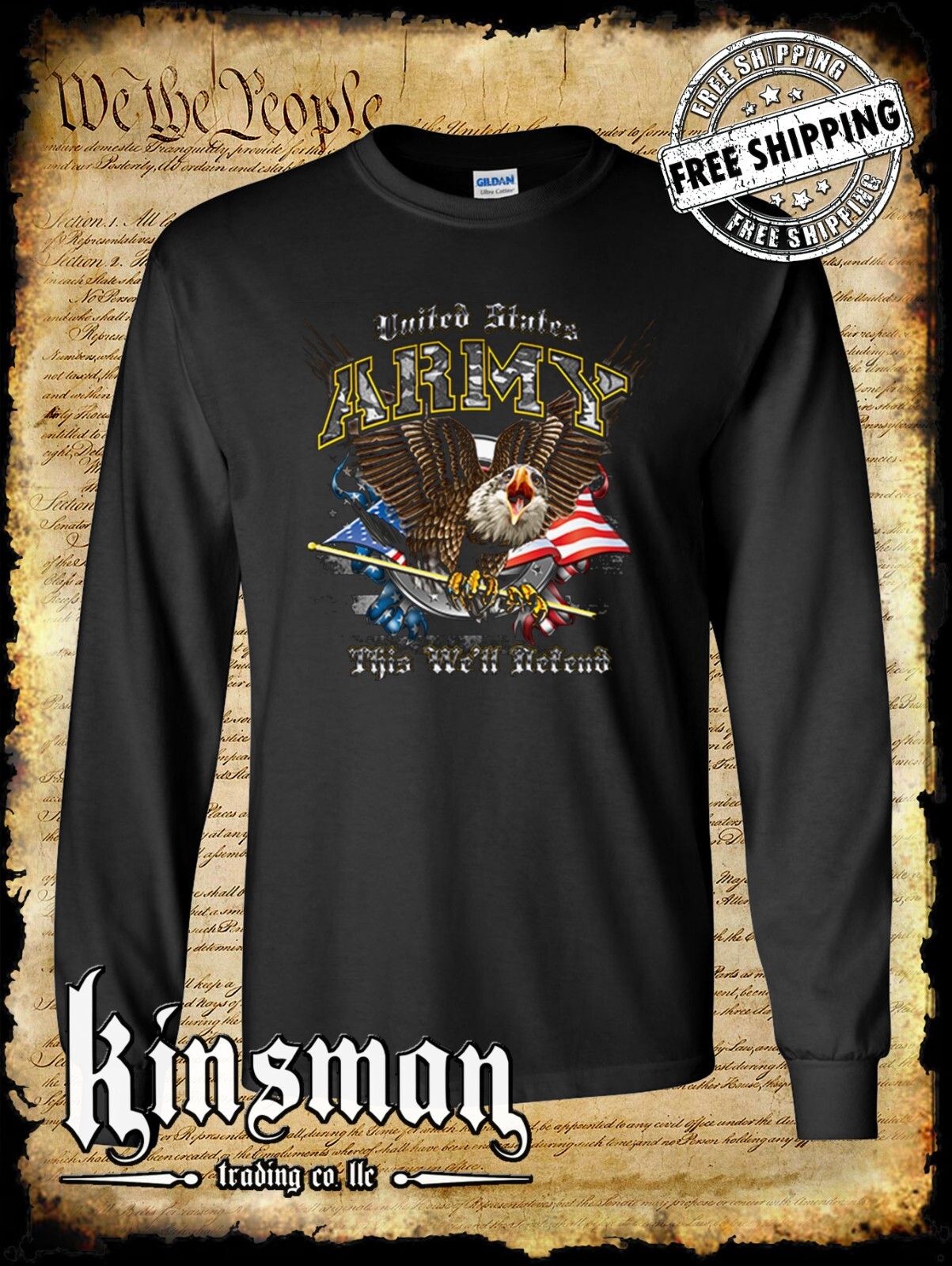 US Army This We’ll Defend Long Sleeve T-Shirt Official Licensed Military