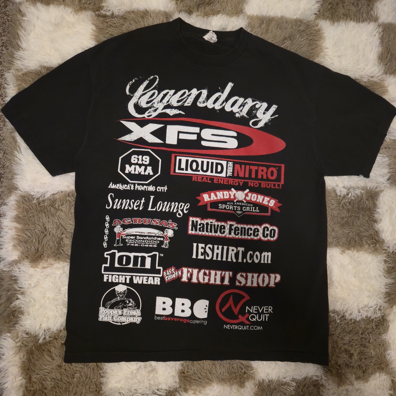 A-Style 2000s Vintage Legendary XFS MMA Graphic Print T-Shirt Men’s L/XL Black