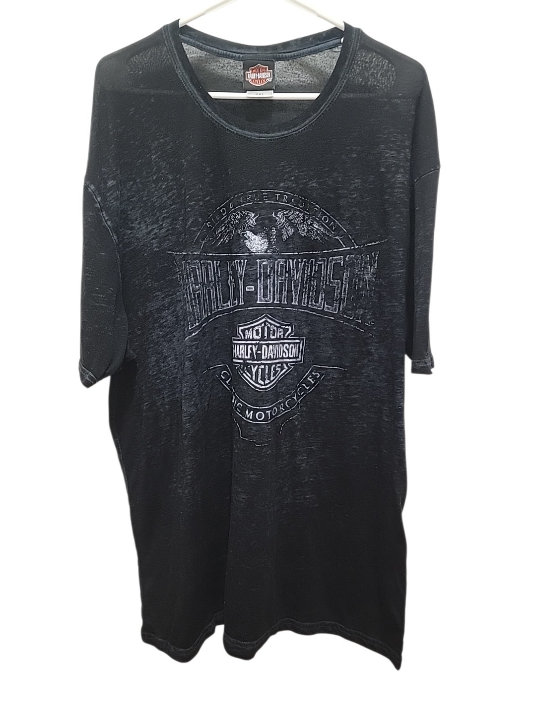 Harley Davidson Men’s 2XL Madison WI Lightweight Stretch Black T-Shirt