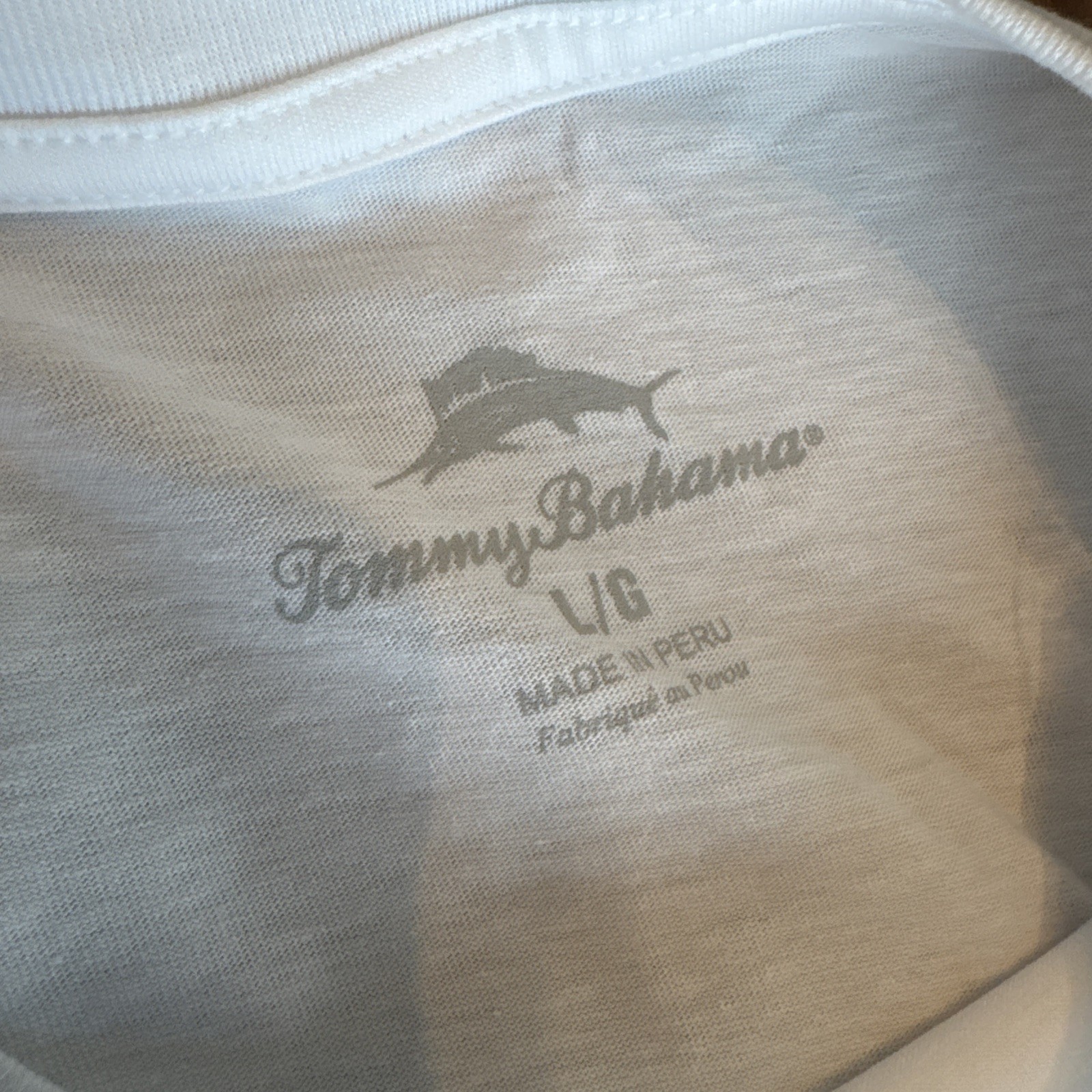 Tommy Bahama SZ L Mens SS Tshirt White Time To Reflect Cotton NWT