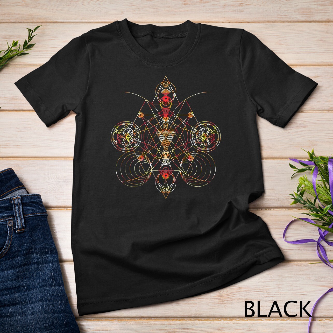Geometric Shapes Circle Angles Pattern – Sacred Geometry T-Shirt Unisex T-shirt