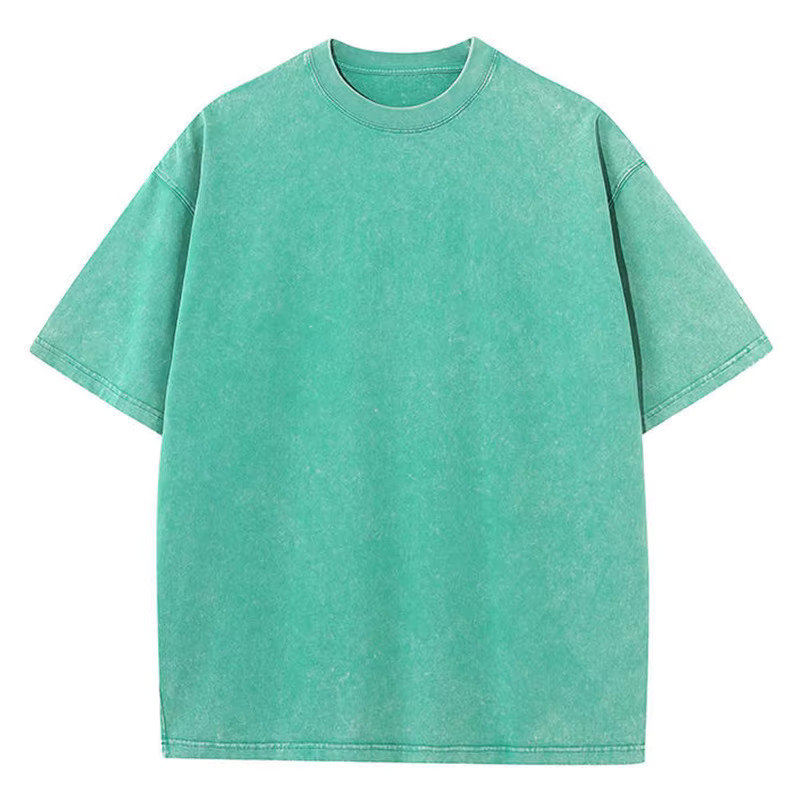 Oversized washed Heavyweight 100% Cotton T-Shirt Vintage Wash Blank Tee S-XXL