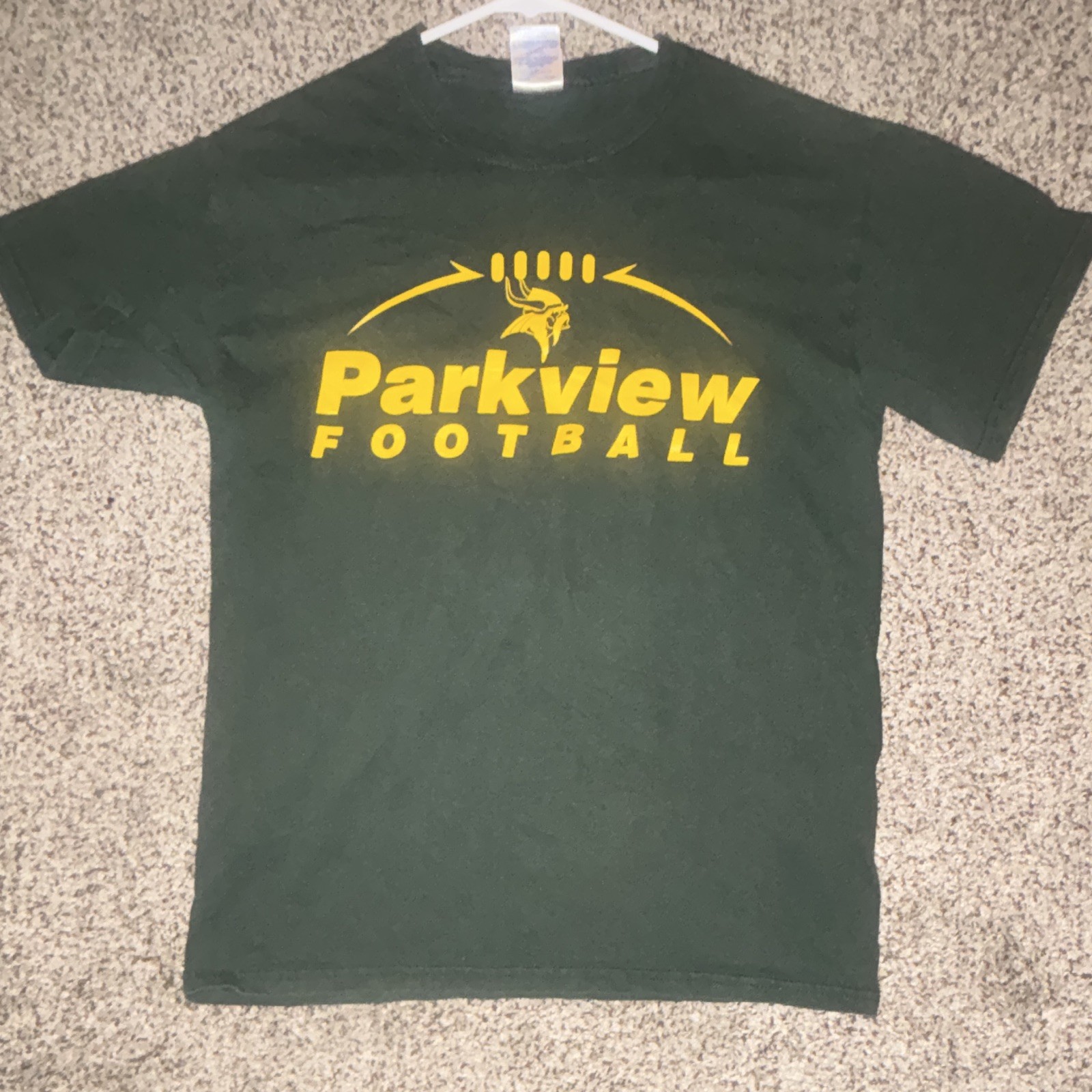 Gildan Ultra Cotton Men’s S Green Cotton Parkview Football Viking Graphic Tee