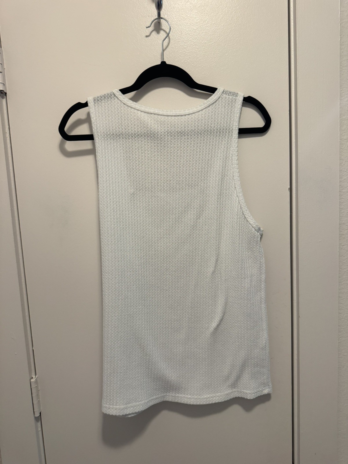 Manfinity Men’s Small White Waffle Knit Square Neck Tank Top Casual Minimalist