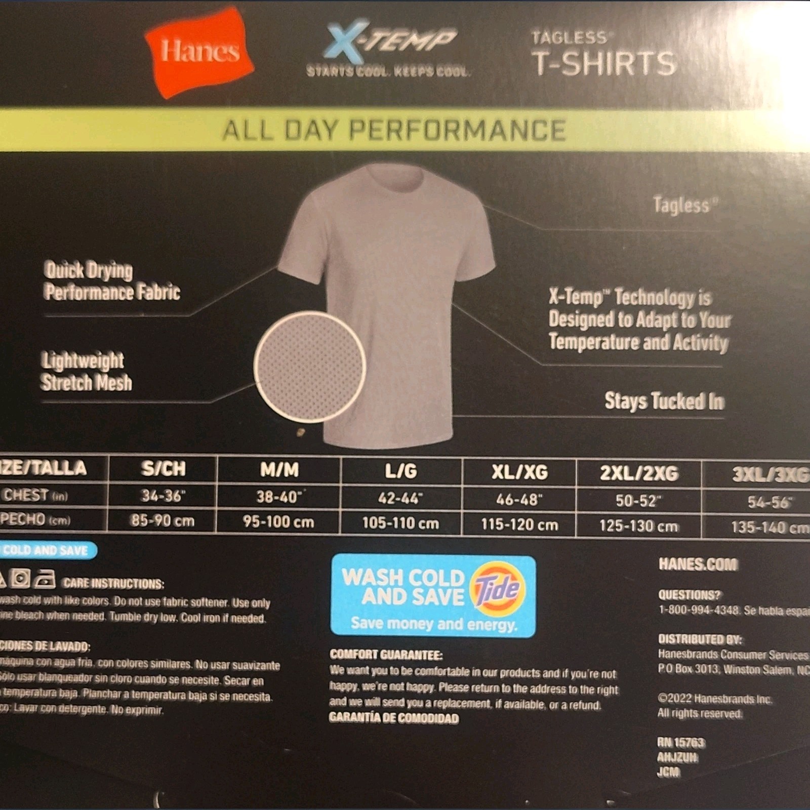 Hanes X-Temp 3XL Gray Mesh Tagless Quick Dry Stretch Crew Neck Tee 3-Pack