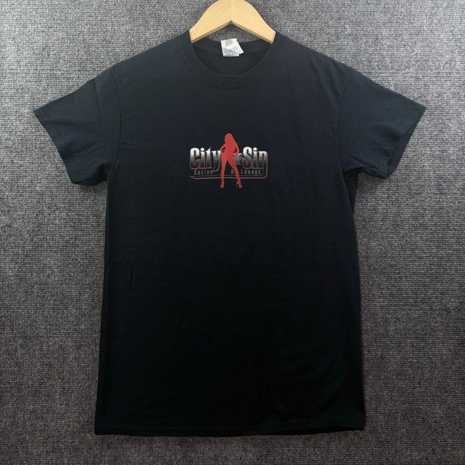 City of Sin Casino & Lounge T Shirt Adult S Black Las Vegas Poker Strip Club