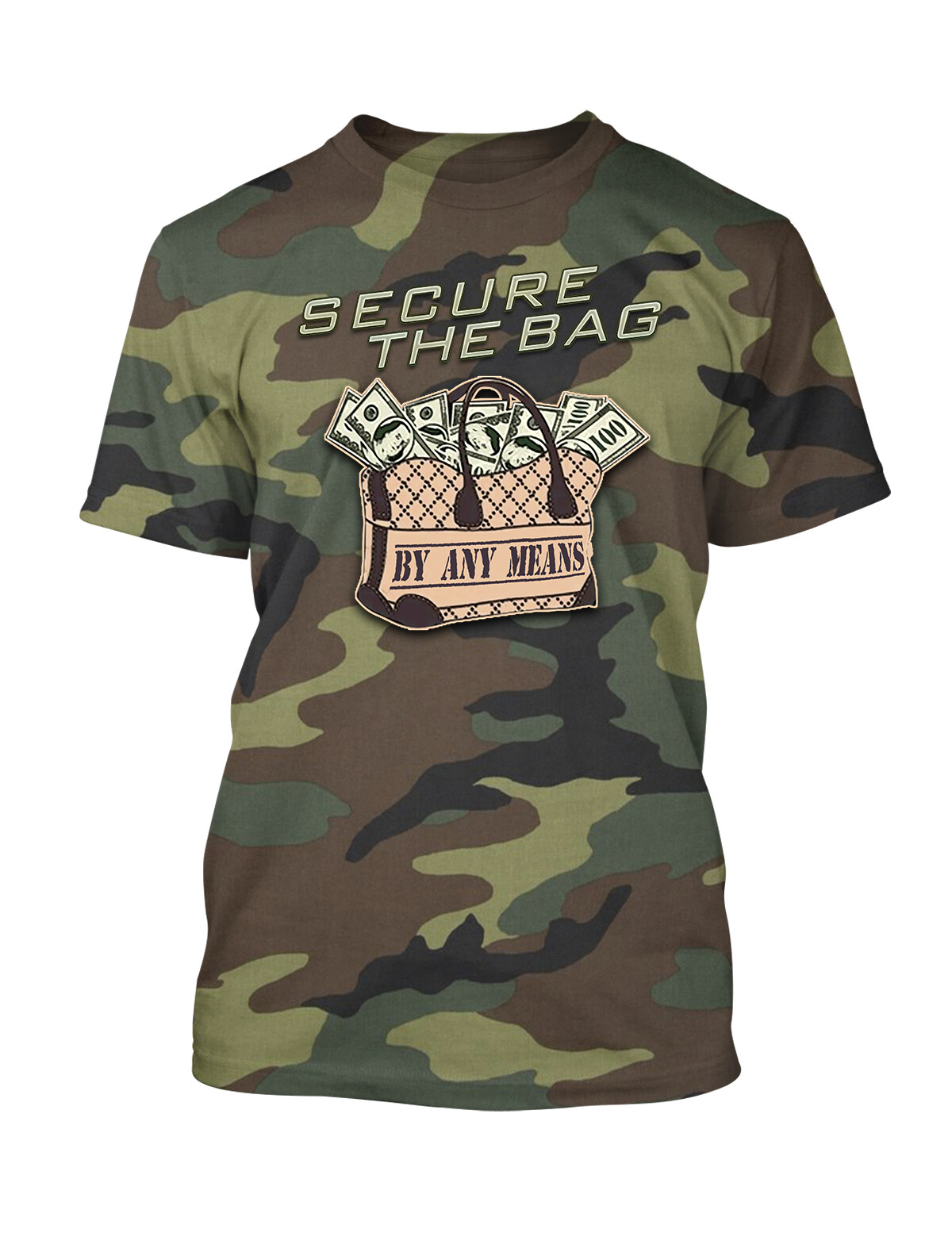 Secure the Bag Graphic Sneaker Tee Shirt Match J10 Duck Camo Pro Club Shaka