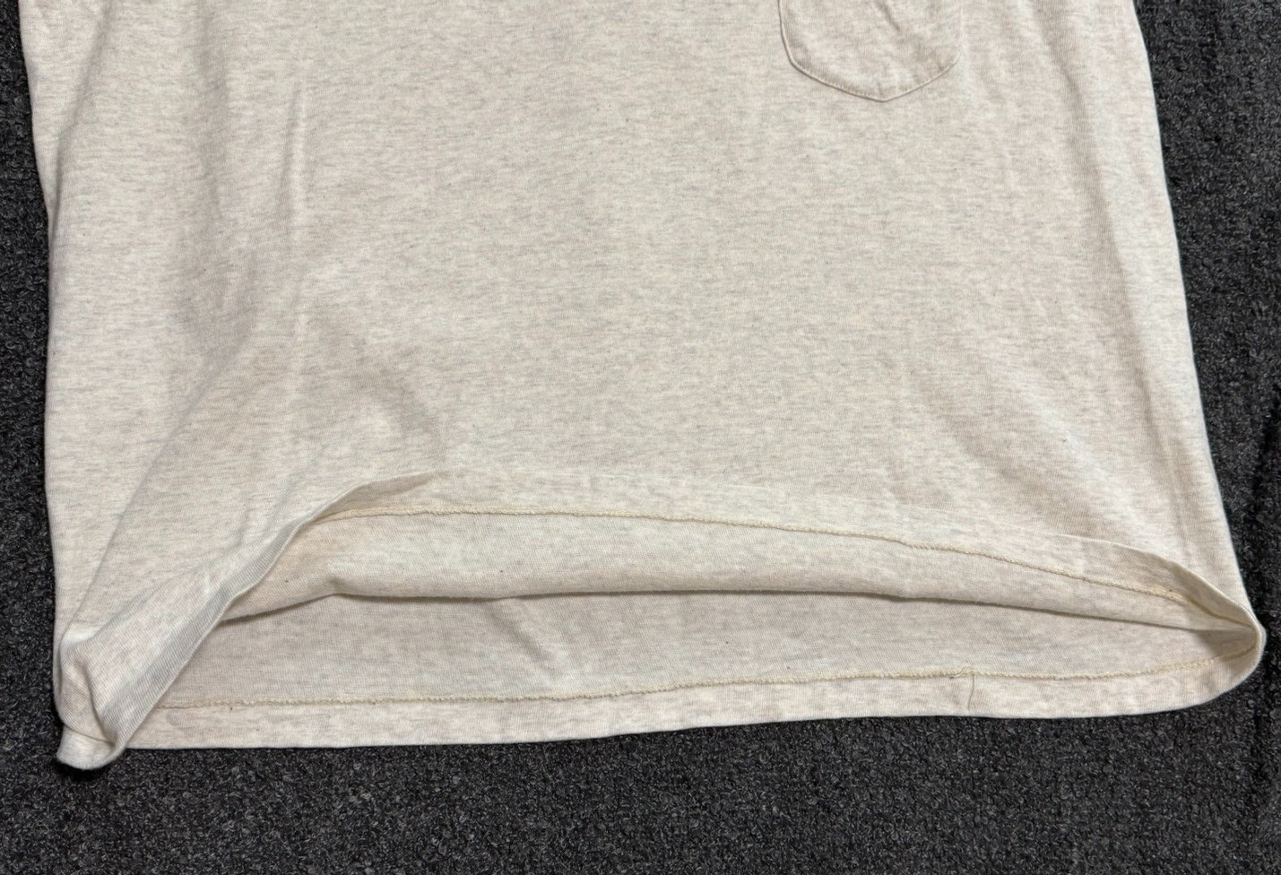FilMelange Organic Cotton Pocket Tee Gray White Size 5 XL Made in Japan