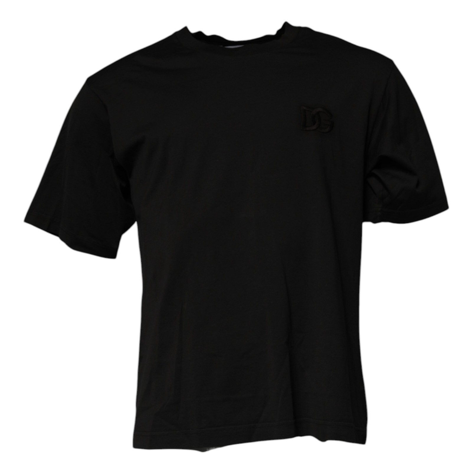 DOLCE & GABBANA T-shirt Black DG Logo Cotton Crew Neck Men IT48/US38/M 600usd